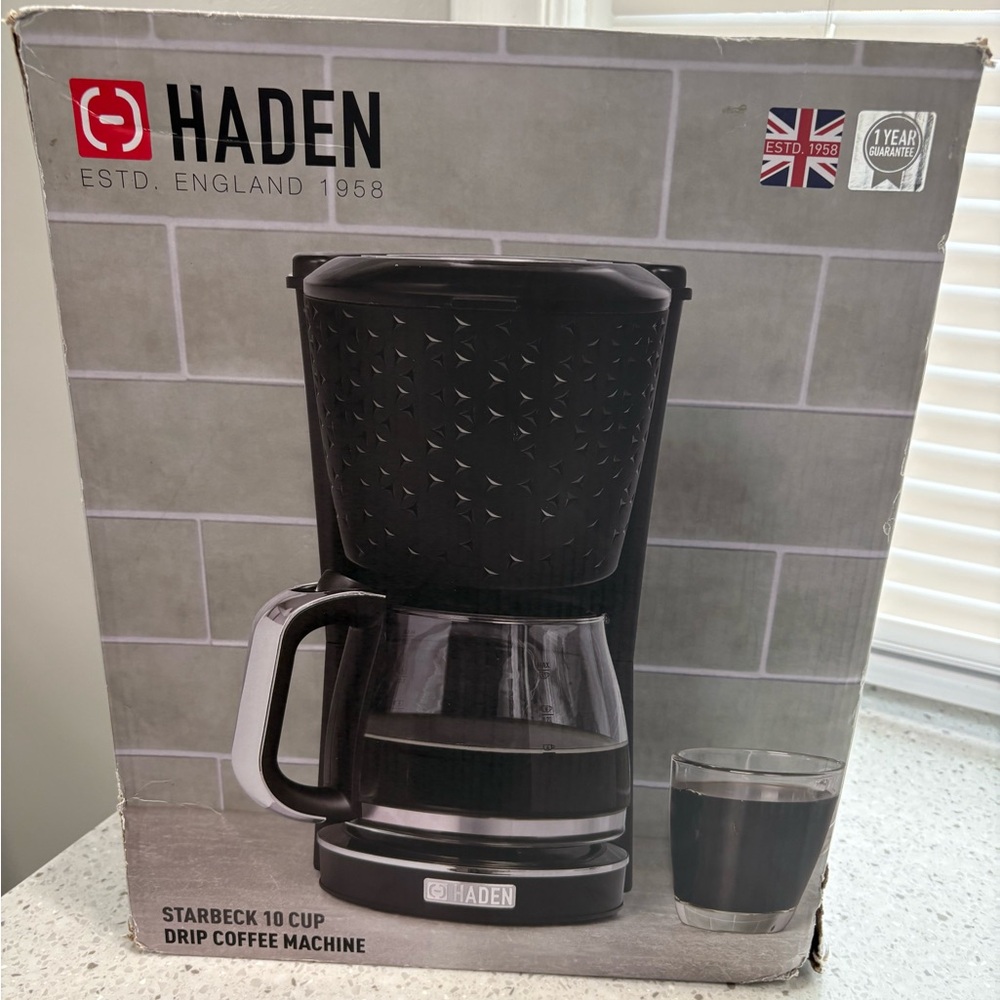New in Box- Haden Starbeck 10-Cup Drip Coffee Machine - Black